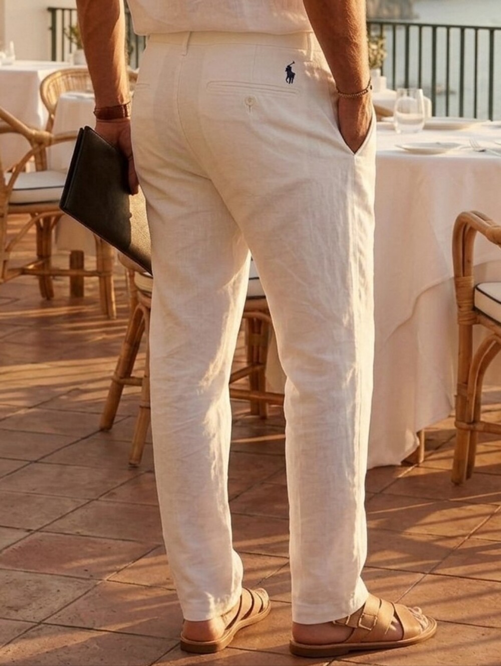 Polo Ralph Lauren Pants White Drawstring Tapered Men Size W33 L34 (Fits Like 29) - Picture 2 of 16